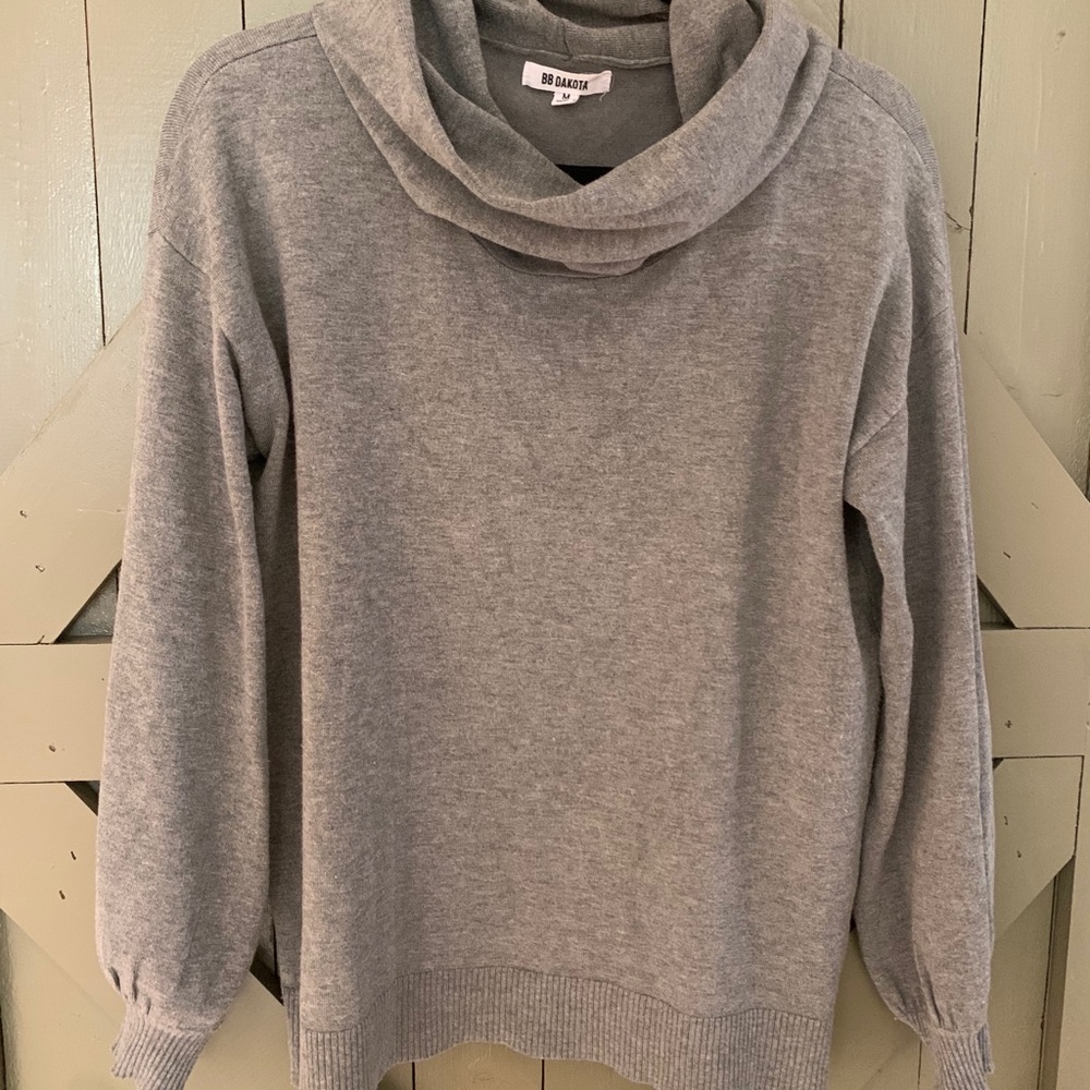 BB Dakota Grey Cowl Neck Sweater